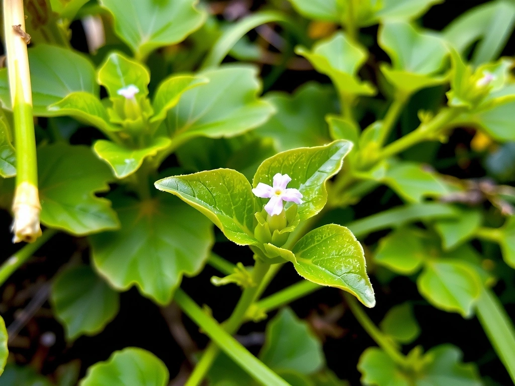 Gotu Kola leaves and small flowers
