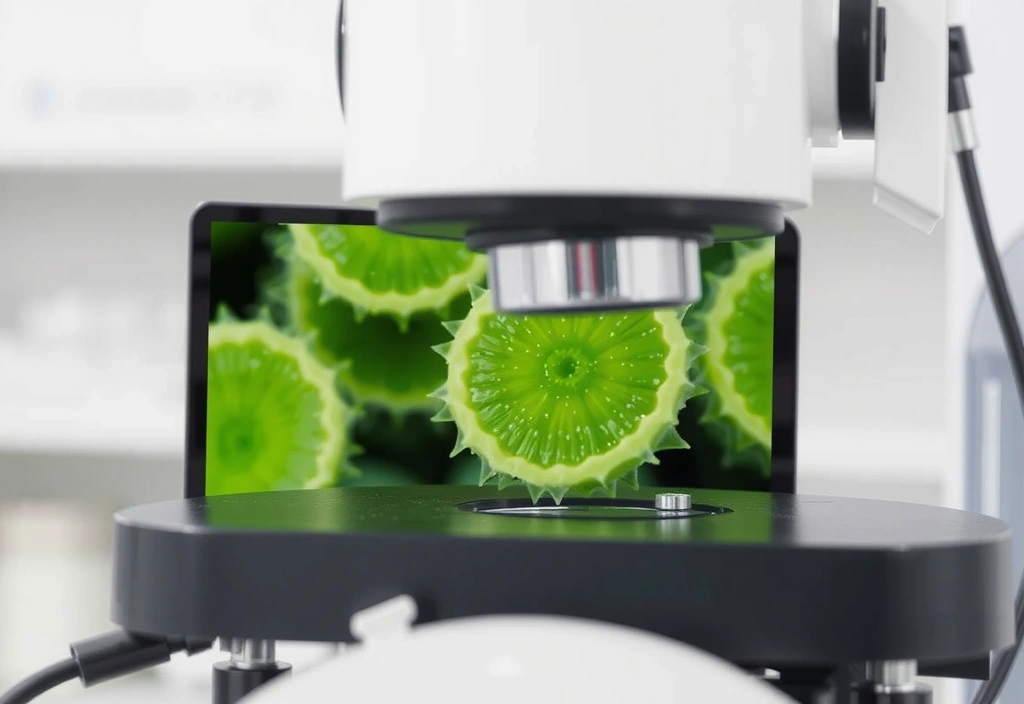 Microscope analyzing plant cell structures