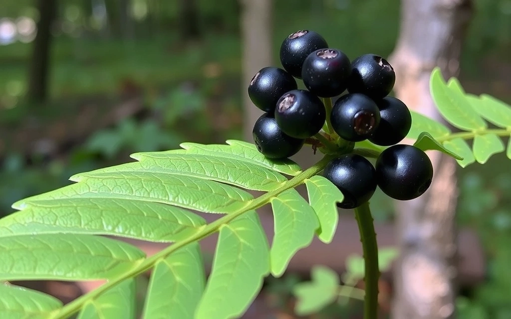 Siberian Ginseng plant with berries